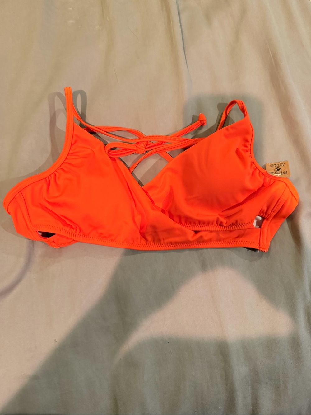 PINK Victoria's Secret Neon Orange Strappy Swim Bralette
